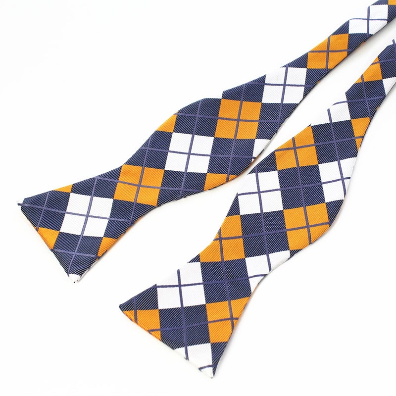 JEMYGINS Original Plaid Mens Bowtie Self Bow Tie & Pocket Square Set (01#11) - Image 3